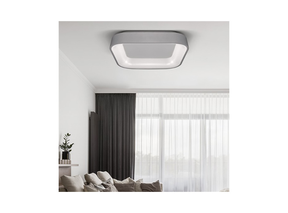 Stropní LED svítidlo Treviso - 48W - 2880lm - s dálkovým ovládáním - šedé