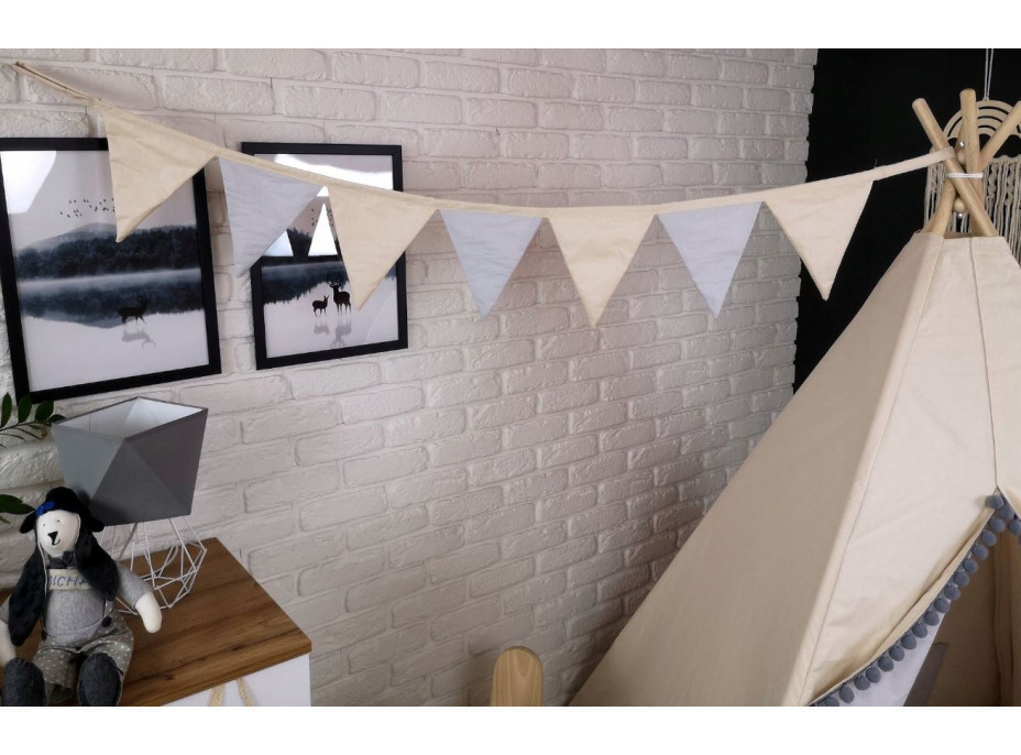 Dětský stan TEEPEE (TÝPÍ) SOFT s doplňky - BÉŽOVÝ