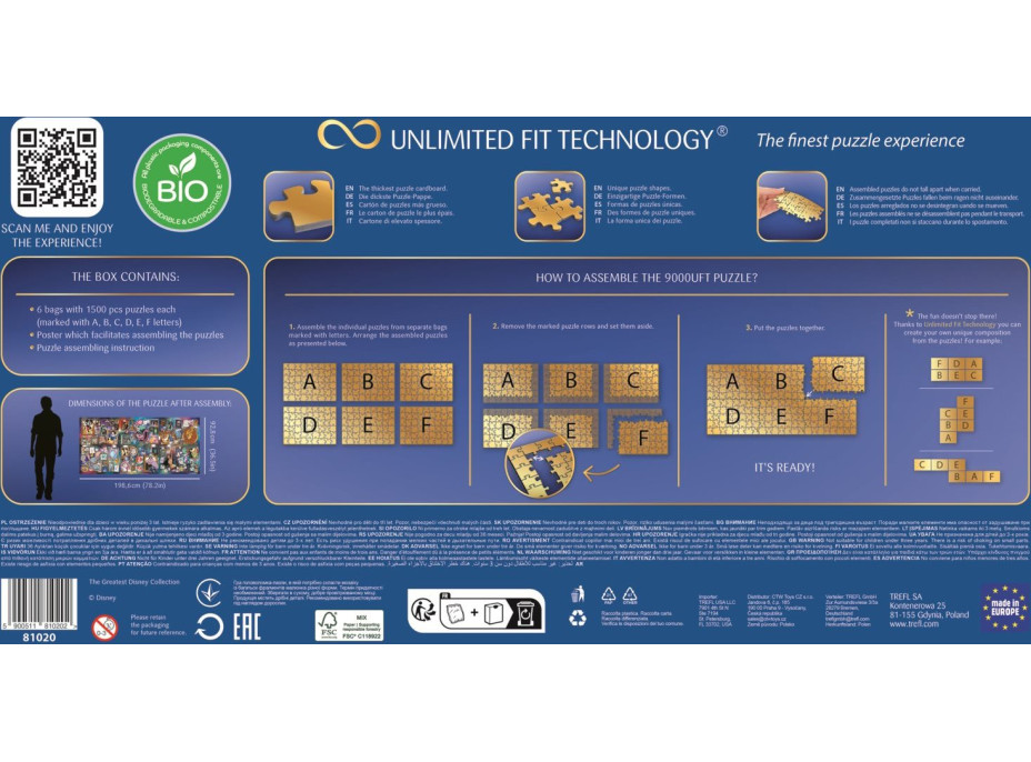TREFL Puzzle UFT Disney: V průběhu let 9000 dílků
