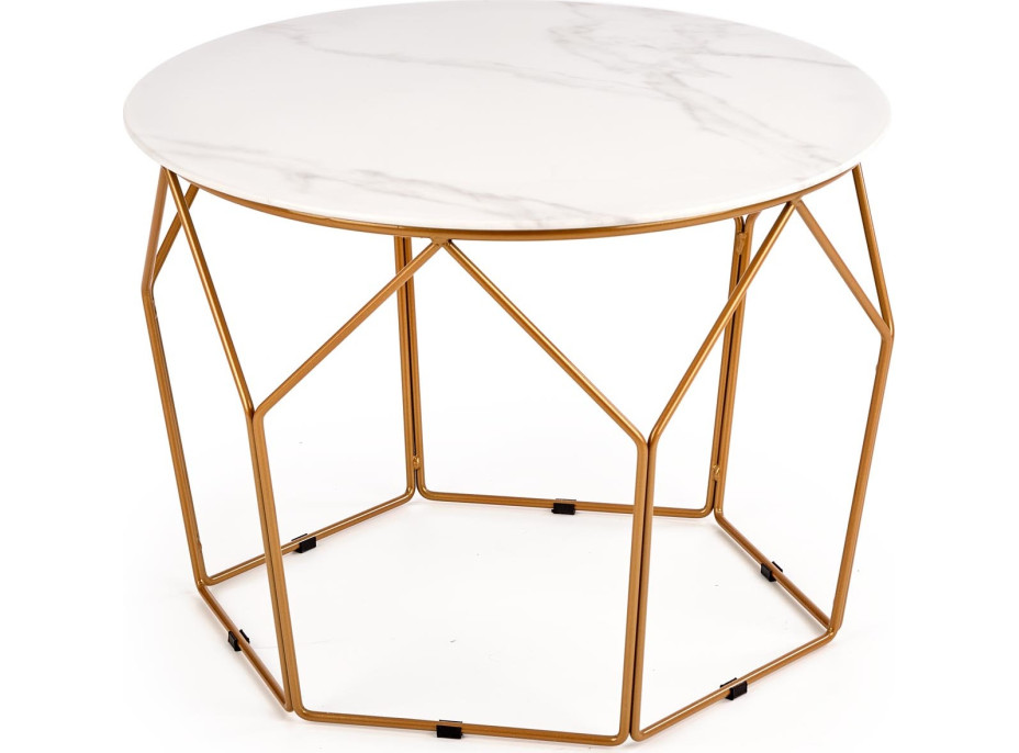 Konferenční stolek MADIE - zlatý/sklo