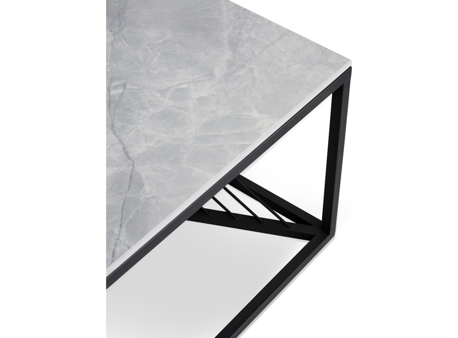 Konferenční stolek INFINE 2 - šedý mramor/černý