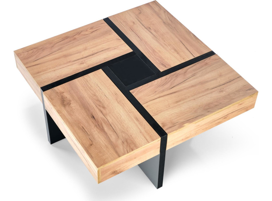 Konferenční stolek SILVA - dub craft/černý