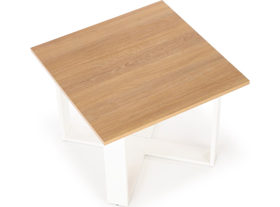 Konferenční stolek KRIS - dub zlatý/bílý
