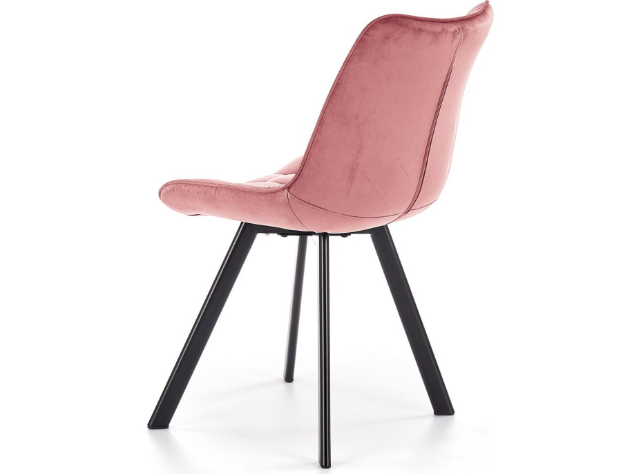 Jídelní židle STEFANIA - růžová / černá