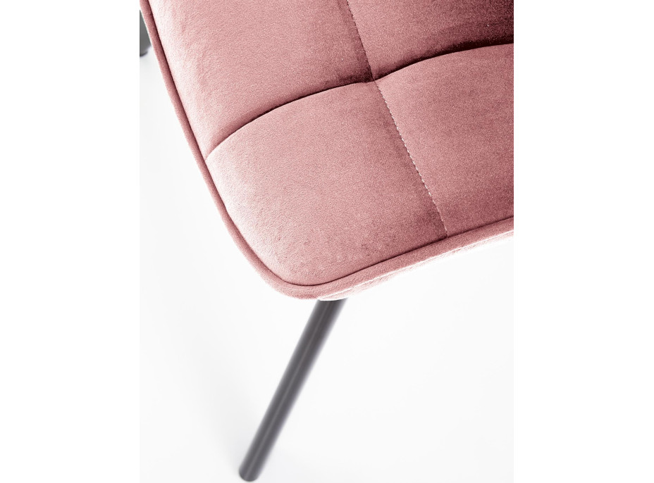 Jídelní židle STEFANIA - růžová / černá