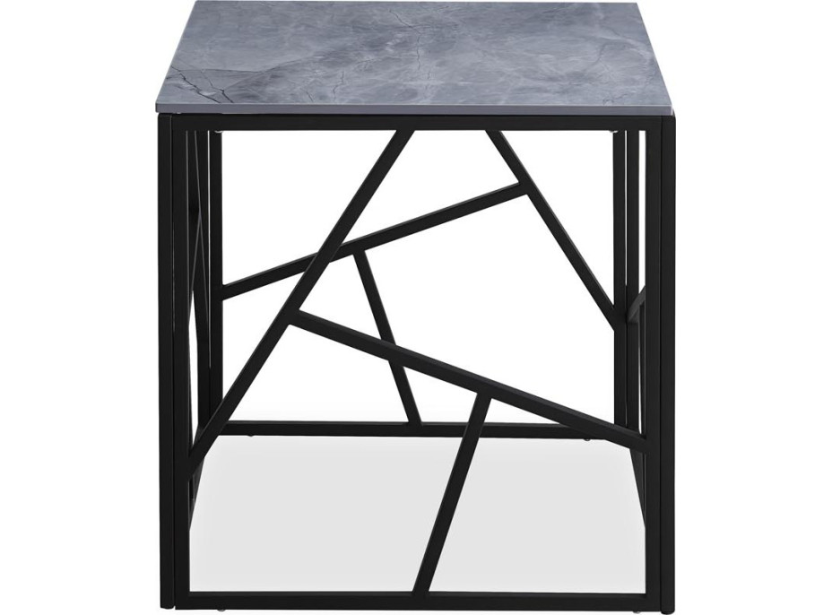Konferenční stolek VERSO 2 hranatý - šedý mramor/černý