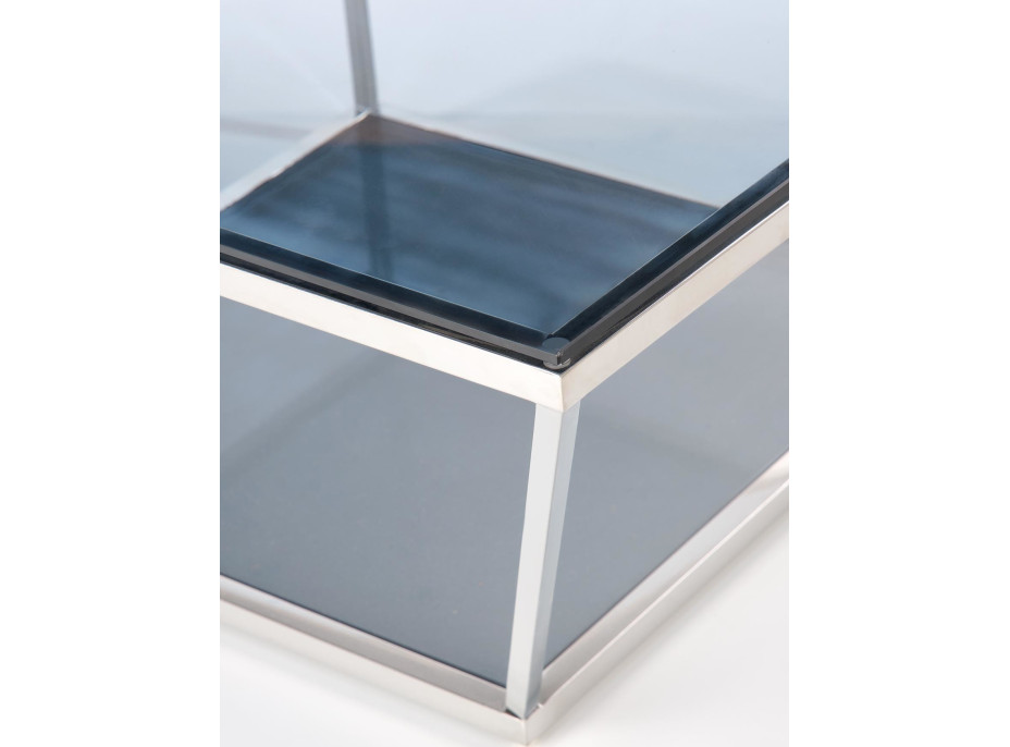 Konferenční stolek FABI - nerezový/kouřové sklo