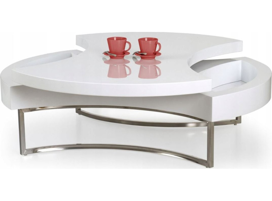 Konferenční stolek AREA - bílý - s úložným prostorem