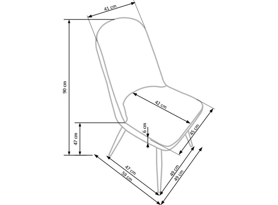 Jídelní židle TINA - krémová / dub medový