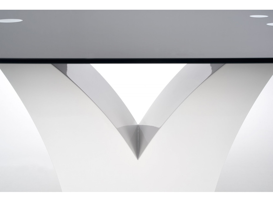 Jídelní stůl VESNA 160x90x76 cm - bílý/černé sklo