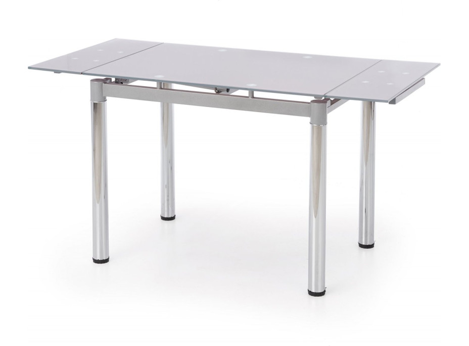Jídelní stůl LOGY - 96(142)x70x75 cm - rozkládací - sklo/chromový
