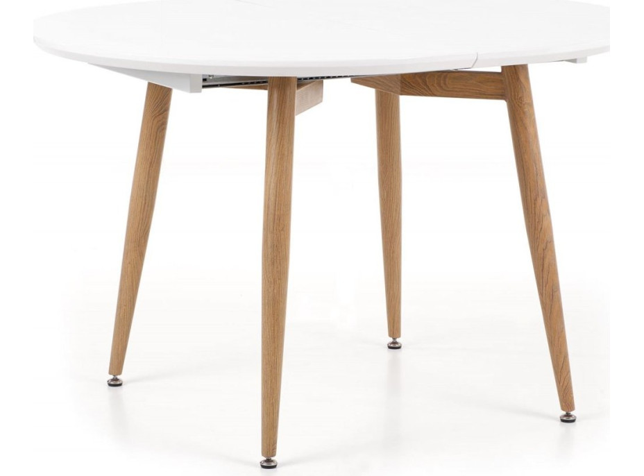 Jídelní stůl EDDIE - 120(200)x100x75 cm - rozkládací - bílý/dub san remo