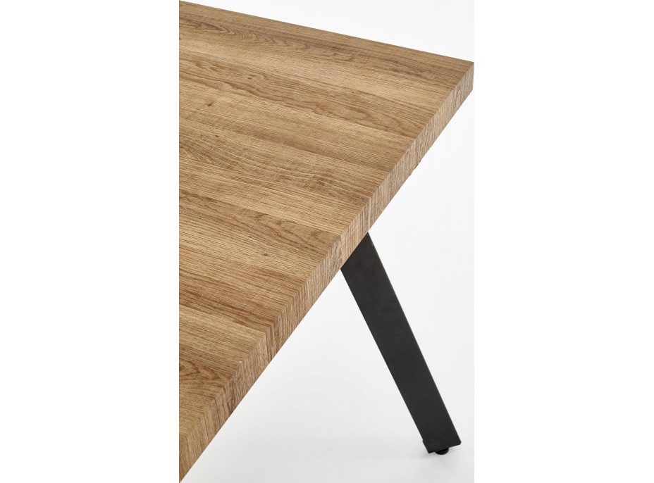 Jídelní stůl BERLÍN - 140(180)x85x76 cm - rozkládací - černý/ořech