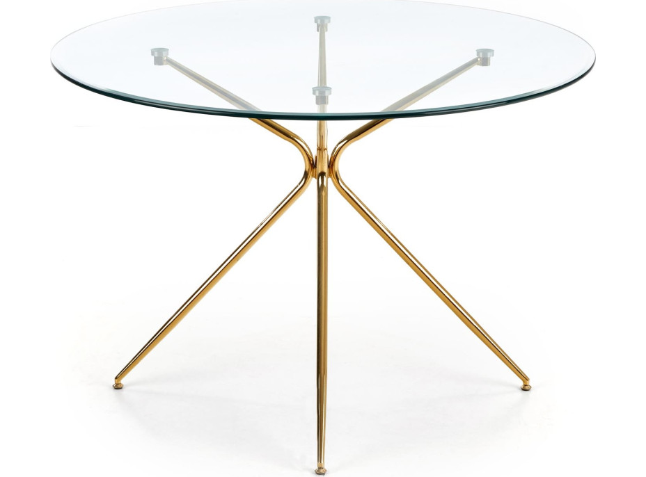 Jídelní stůl RON 110x74 cm - sklo/zlatý