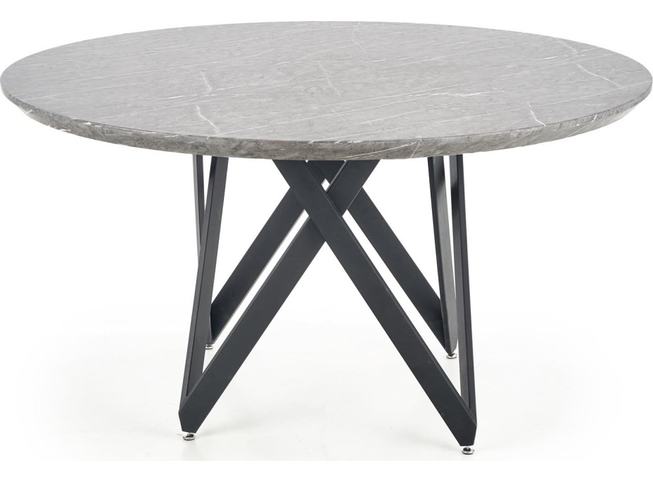 Jídelní stůl GUSTO - 140x77 cm - popelavý mramor/černý