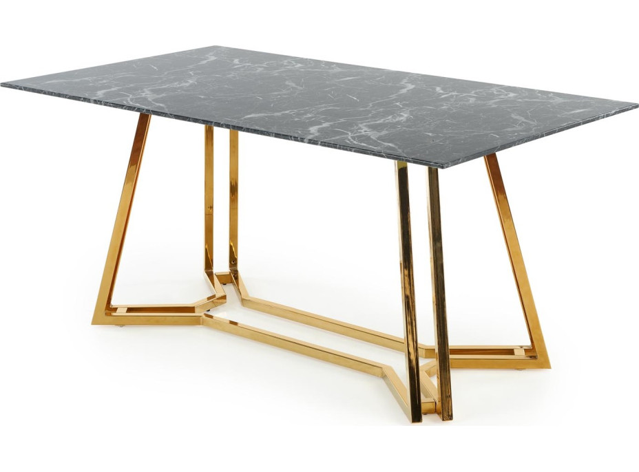 Jídelní stůl KONI 160x90x75 cm - sklo/zlatý