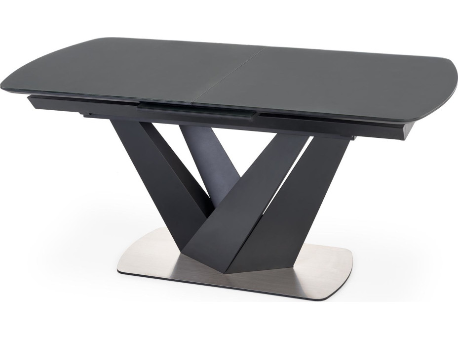 Jídelní stůl PATRIK 160(200)x90x77 cm - rozkládací - tmavě šedý/černý