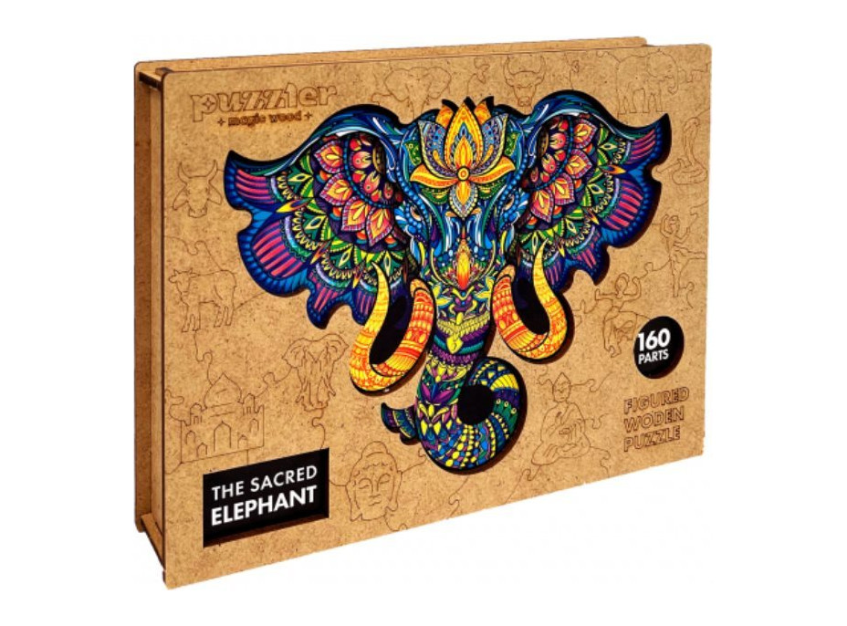 PUZZLER Dřevěné puzzle Posvátný slon 160 dílků