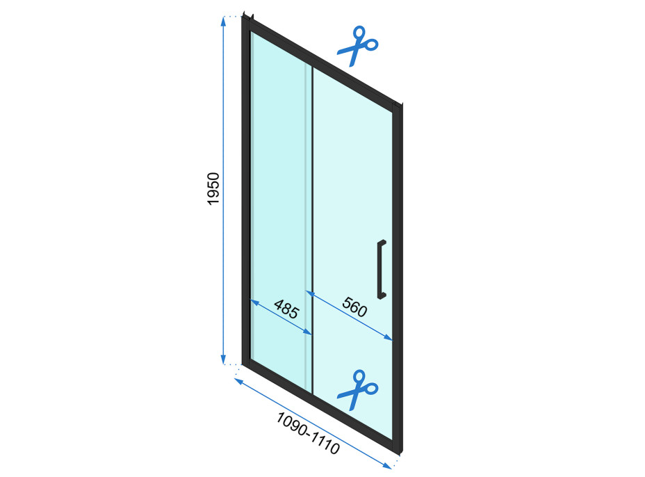 Sprchové dveře MAXMAX Rea RAPID slide 110 cm - zlaté