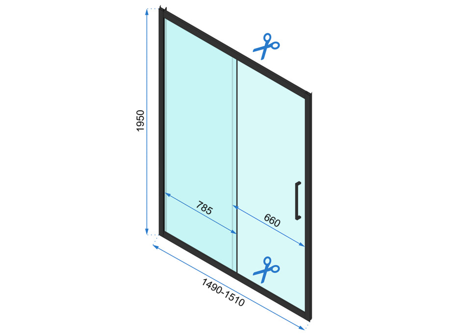 Sprchové dveře MAXMAX Rea RAPID slide 150 cm - chrom