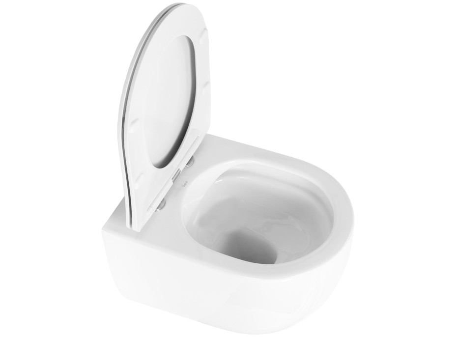 Závěsné WC Rea OLIVIER + Duroplast sedátko flat - bílé