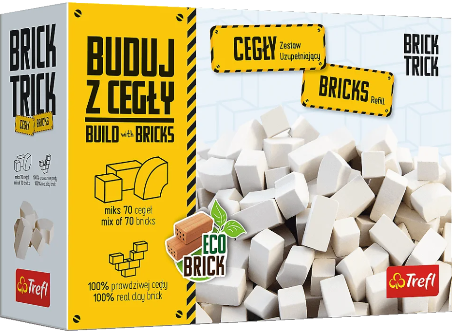 TREFL BRICK TRICK Balení bílých cihel mix 70ks