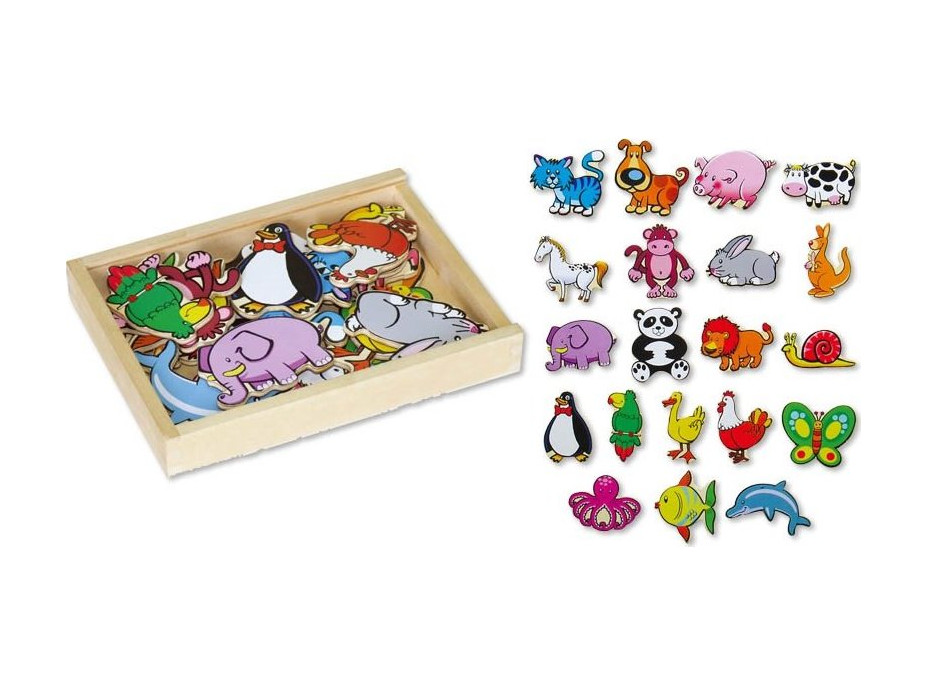 BABU Dřevěné magnetky - zvířátka