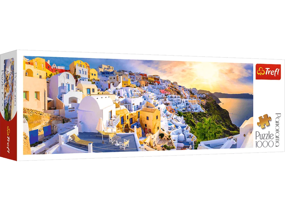 TREFL Panoramatické puzzle Západ slunce na Santorini, Řecko 1000 dílků