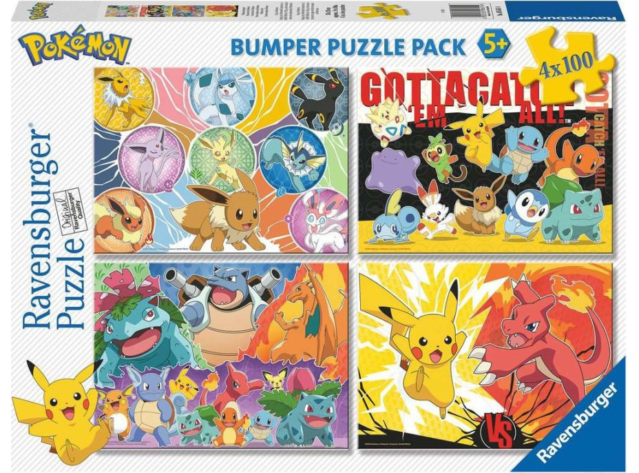 RAVENSBURGER Puzzle Pokémon 4x100 dílků