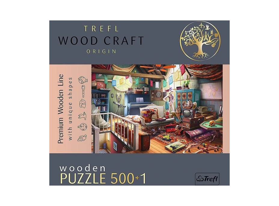 TREFL Wood Craft Origin puzzle Poklady na půdě 501 dílků
