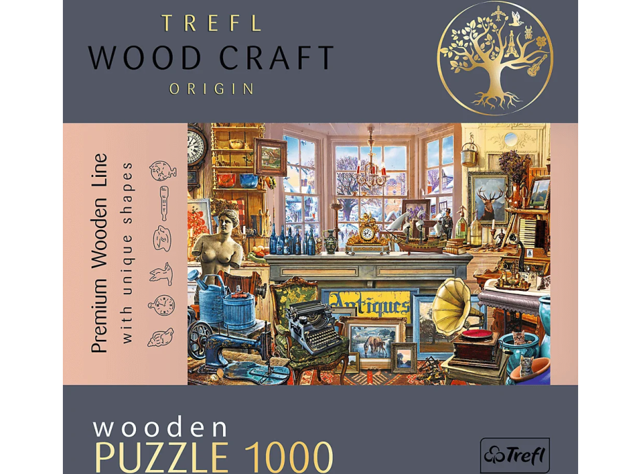 TREFL Wood Craft Origin puzzle Starožitnictví 1000 dílků