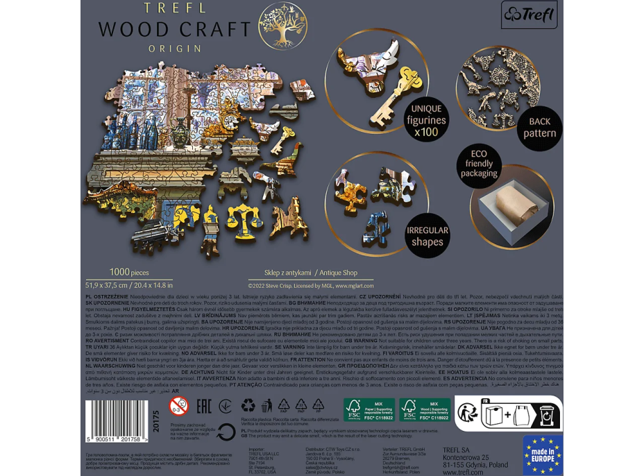 TREFL Wood Craft Origin puzzle Starožitnictví 1000 dílků