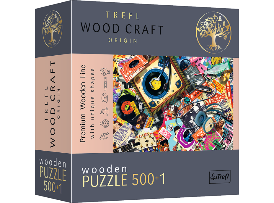 TREFL Wood Craft Origin puzzle Ve světě hudby 501 dílků