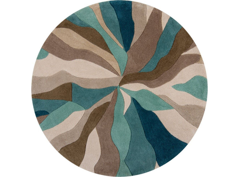 Kusový koberec Zest Infinite Splinter Teal circle
