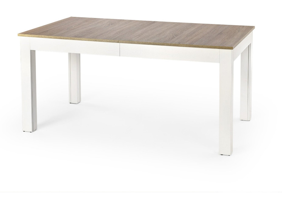 Jídelní stůl SWEN - 160(300)x90x76 cm - rozkládací - dub sonoma/bílá
