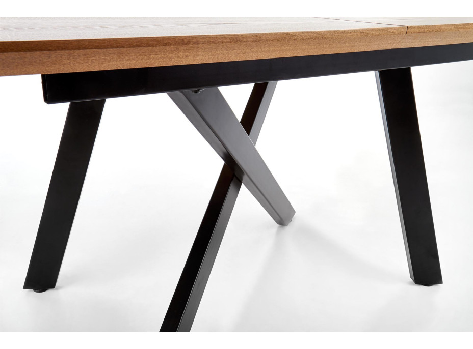 Jídelní stůl CHRIS 2 - 160(200)x90x76 cm - rozkládací - přírodní dub/černý