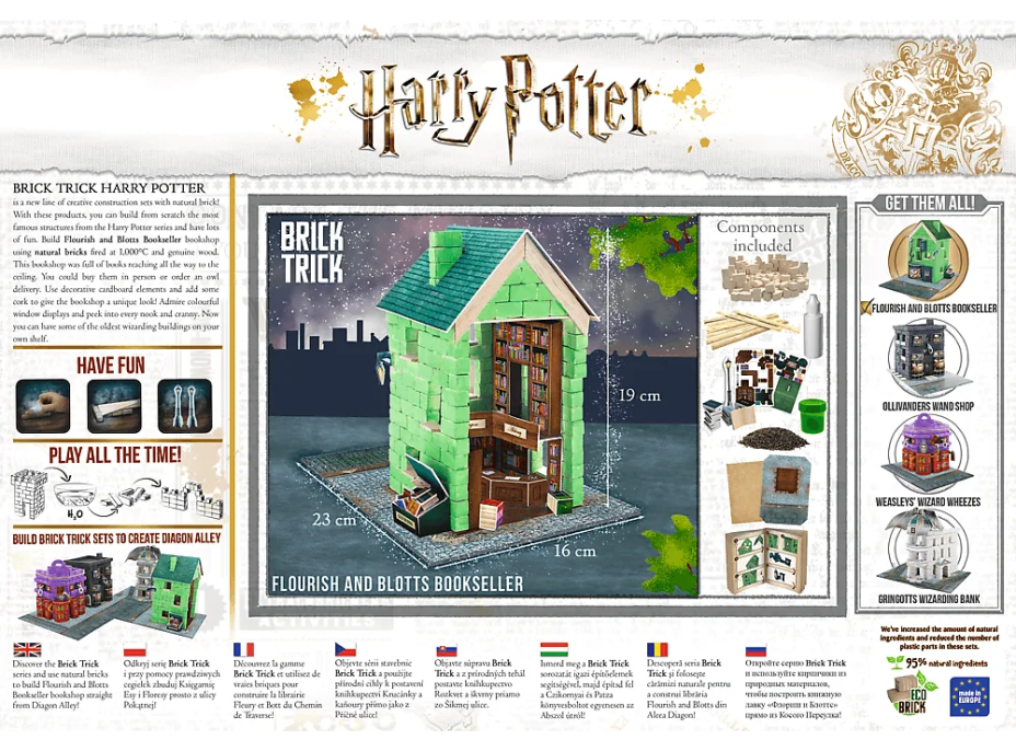 TREFL BRICK TRICK Harry Potter: Knihkupectví Krucánky a Kaňoury M 210 dílů
