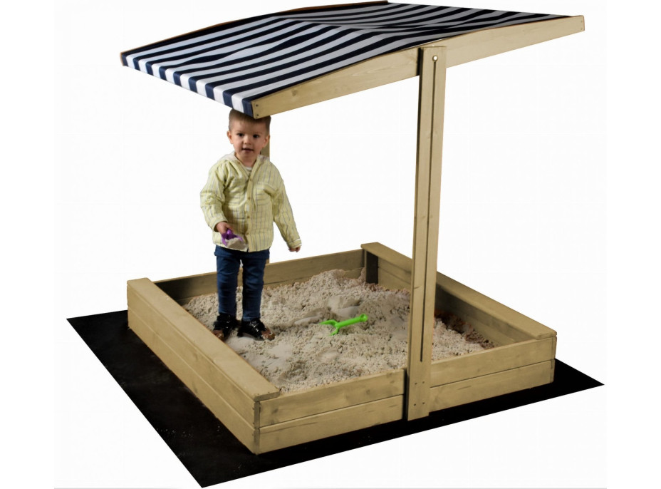 Sand Tropic Dřevěné pískoviště se stříškou 120x120cm (přírodní)