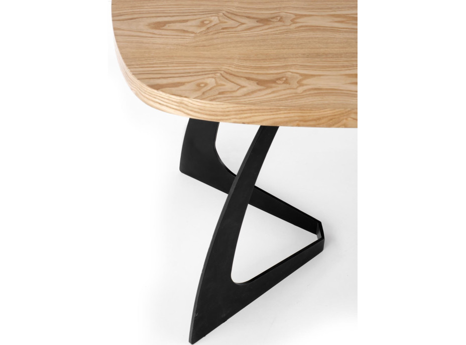 Jídelní stůl OWEN - 160(200)x90x75 cm - rozkládací - dub přírodní/černý