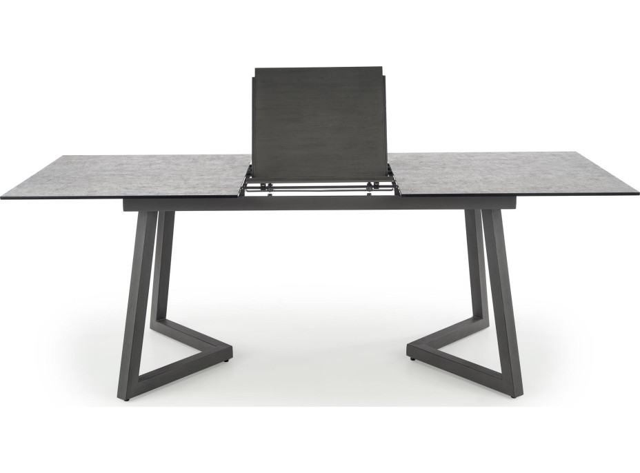 Jídelní stůl CURTIS - 160(210)x90x76 - rozkládací - světle šedý/tmavě šedý