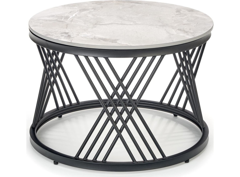 Konferenční stolek SWAN - popelavý mramor/černá