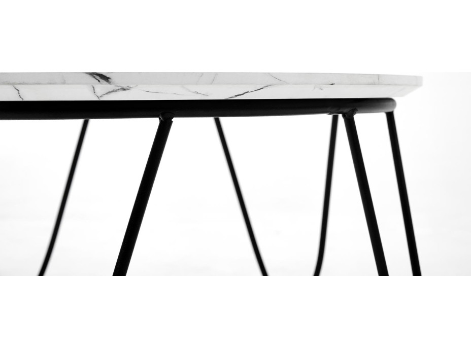 Konferenční stolek NUBI - černý/bílý mramor