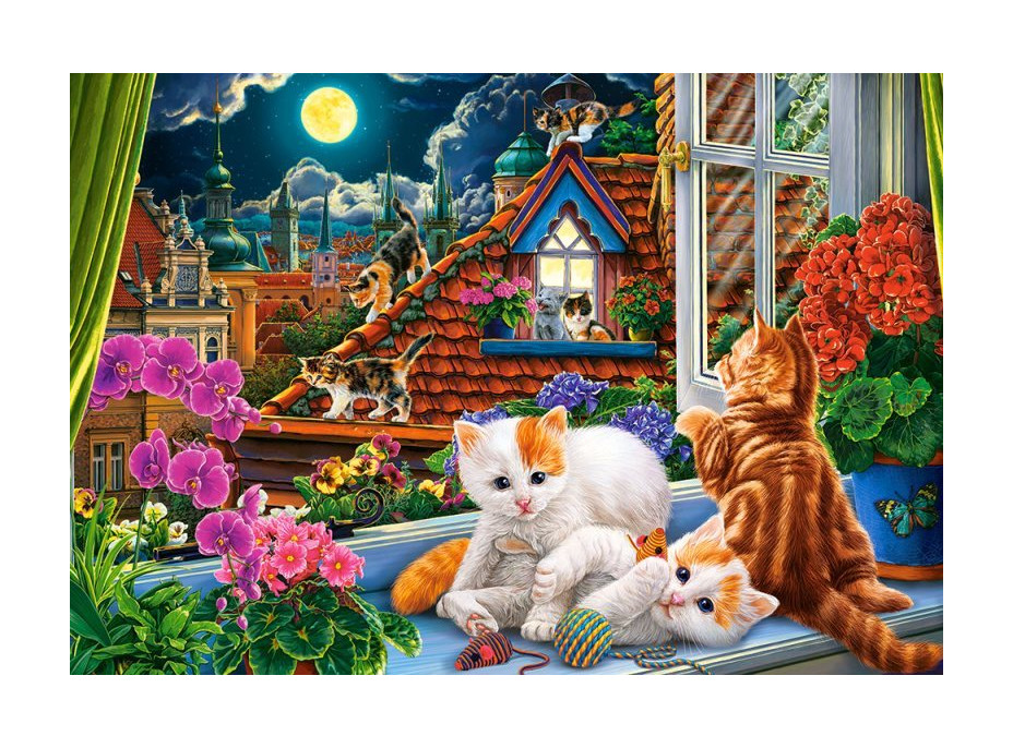 CASTORLAND Puzzle Koťata na střeše 1500 dílků