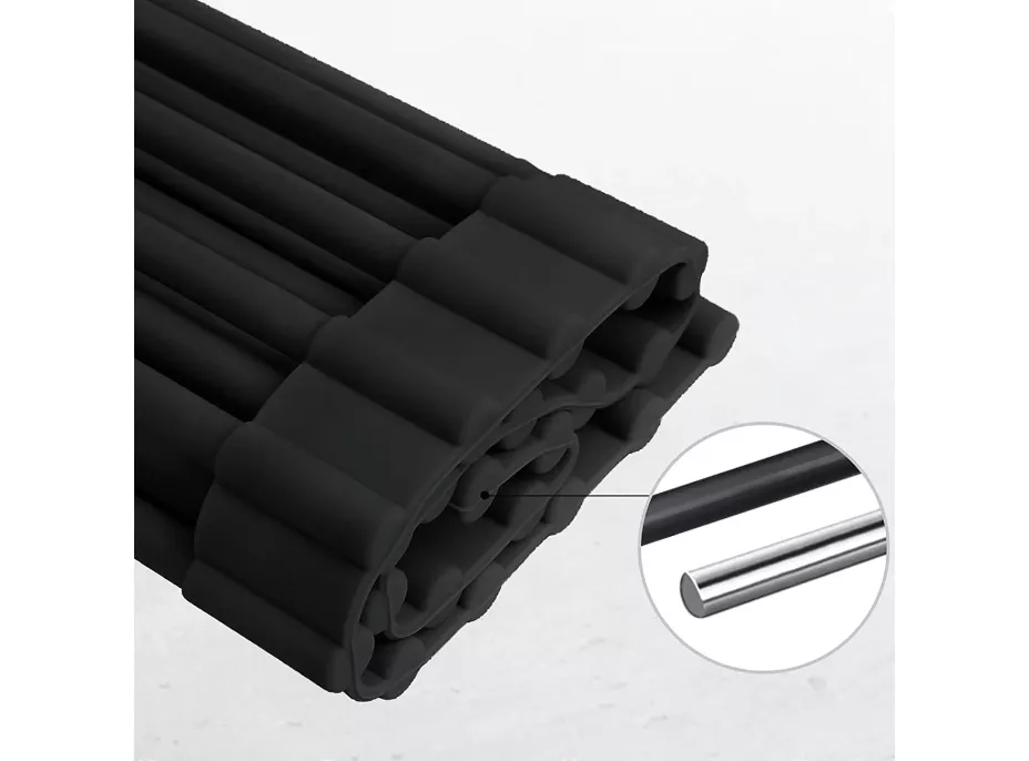 Odkapávací teleskopická podložka na dřez 32x33-58 cm - černá