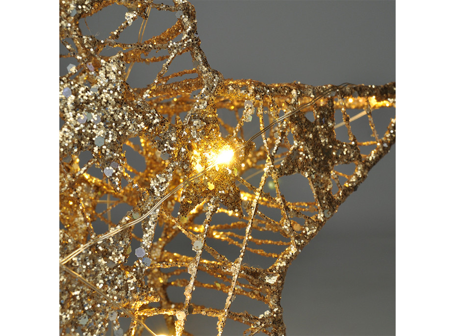 Vánoční hvězda glitter - zlatá