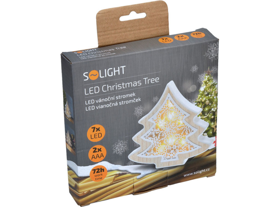 LED vánoční stromek - dřevěný dekor