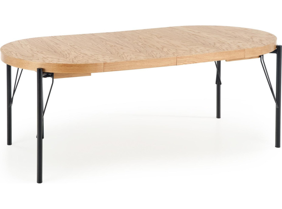 Jídelní stůl CALLUM - 100(300)x100x76 cm - rozkládací - dub přírodní/černý
