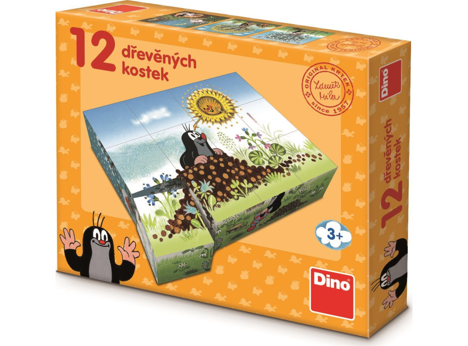 DINO Obrázkové kostky Krtkův rok, 12 kostek