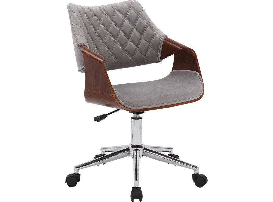 Kancelářská židle ABBIE - ořech/šedá