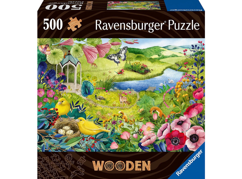 RAVENSBURGER Dřevěné puzzle Divoká zahrada 500 dílků